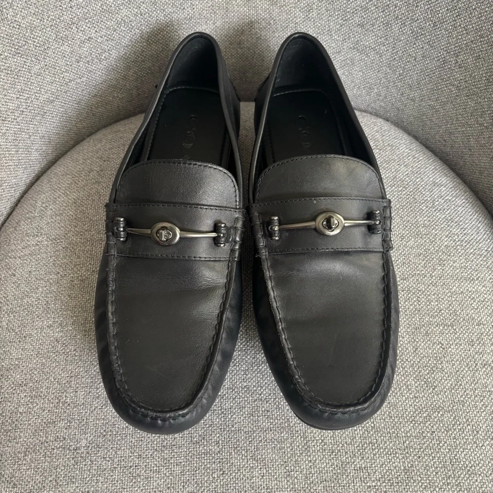 COACH Mott Driver Leather Loafer Moccasin Slip-on Black Men’s Size 8.5D‎